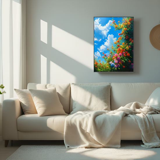 Floral Reverie Under a Azure Canopy