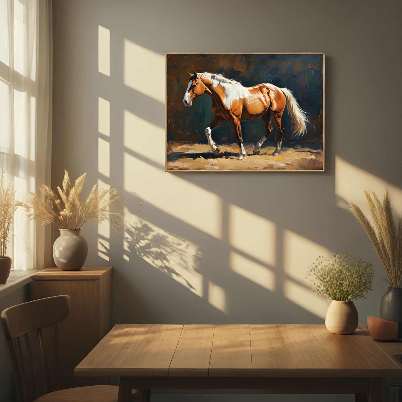 Majestic Stride of the Pinto Horse