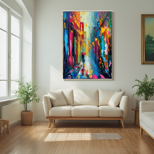 Rainy Reverie in the Colorful City