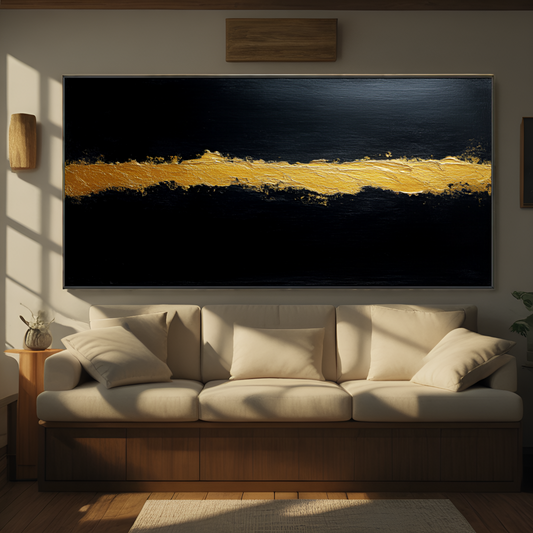 Black and Gold Abstract Artwork