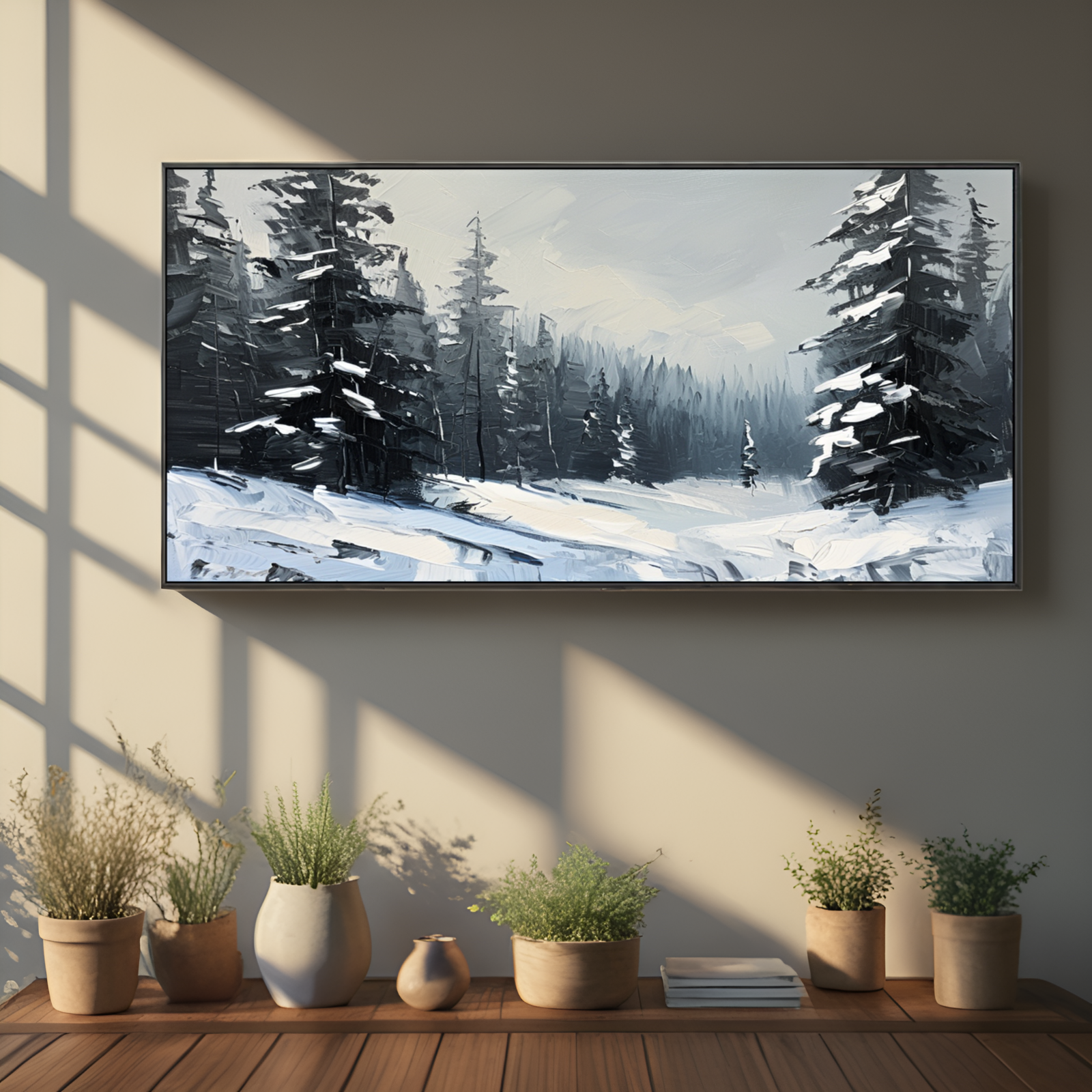 Snow - covered Pine Forest Landscape