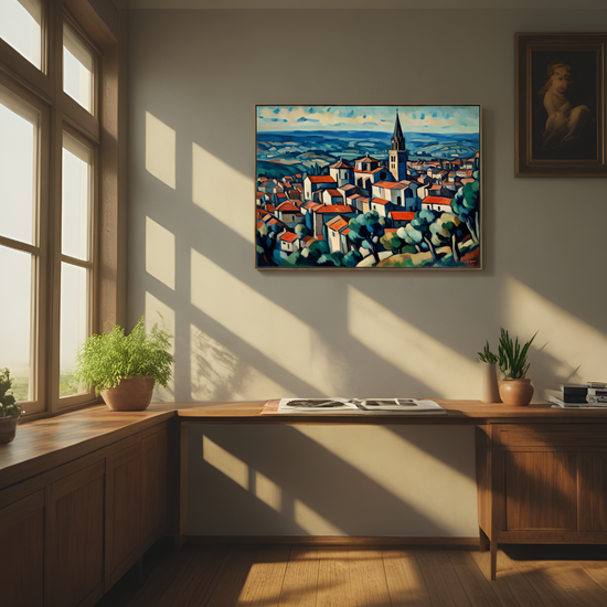 Scenic View of a Hilltop Village