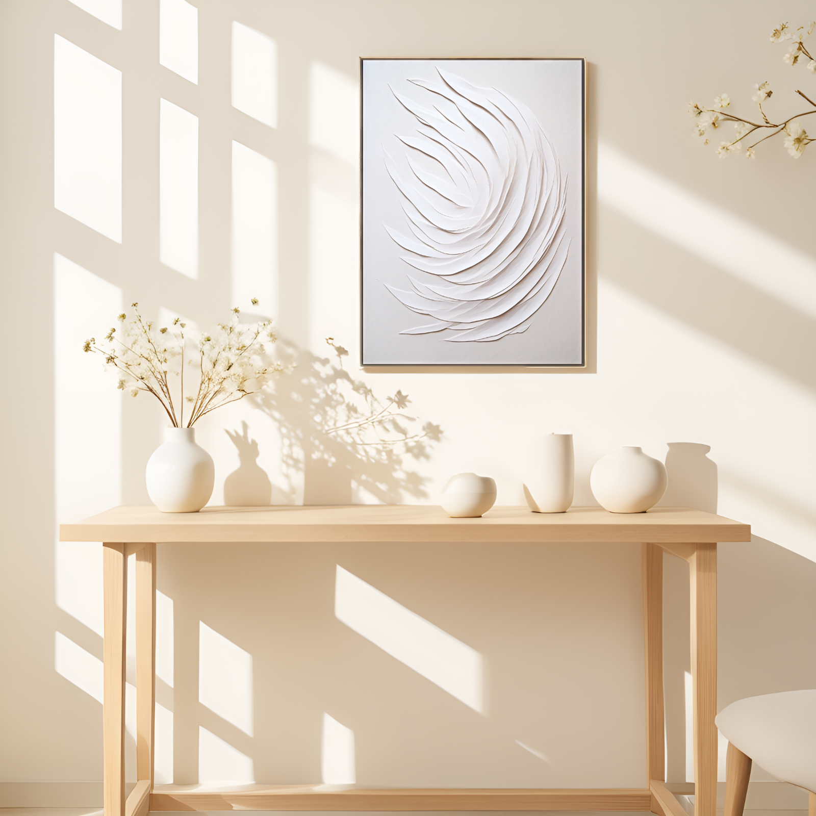 Ethereal Whirl: The Abstract Feather - like Form