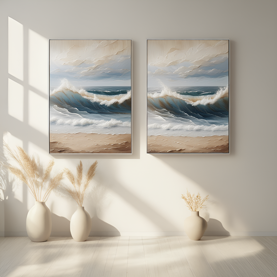 Coastal Reverie: Waves Kissing the Shore