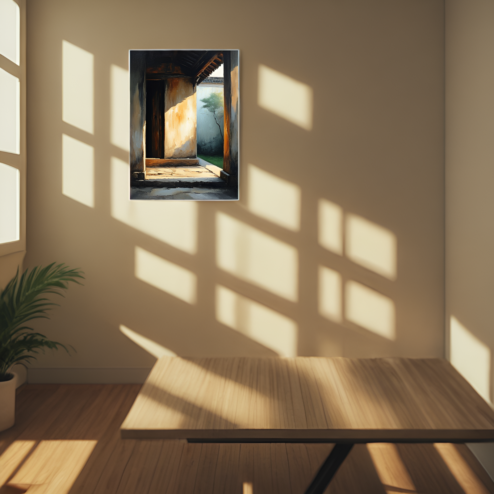 Sunlit Serenity in an Ancient Courtyard