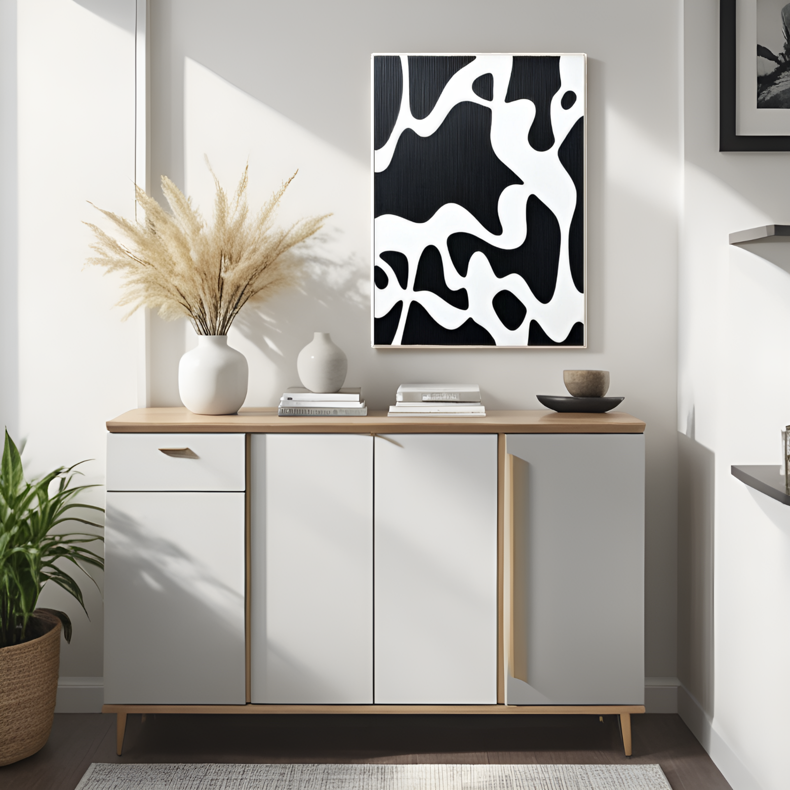 Abstract Meanderings: The Enigmatic Play of Black and White