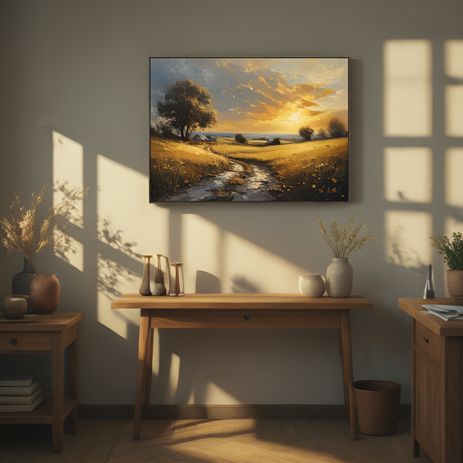 Sunset Over the Golden Fields
