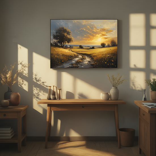 Sunset Over the Golden Fields