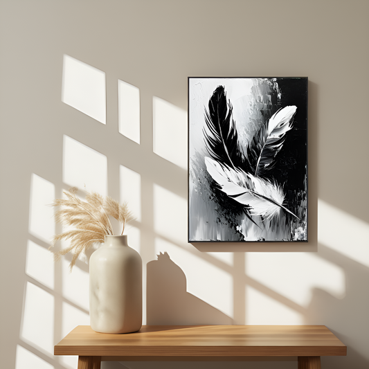 Contrasting Elegance: The Dance of Feathers