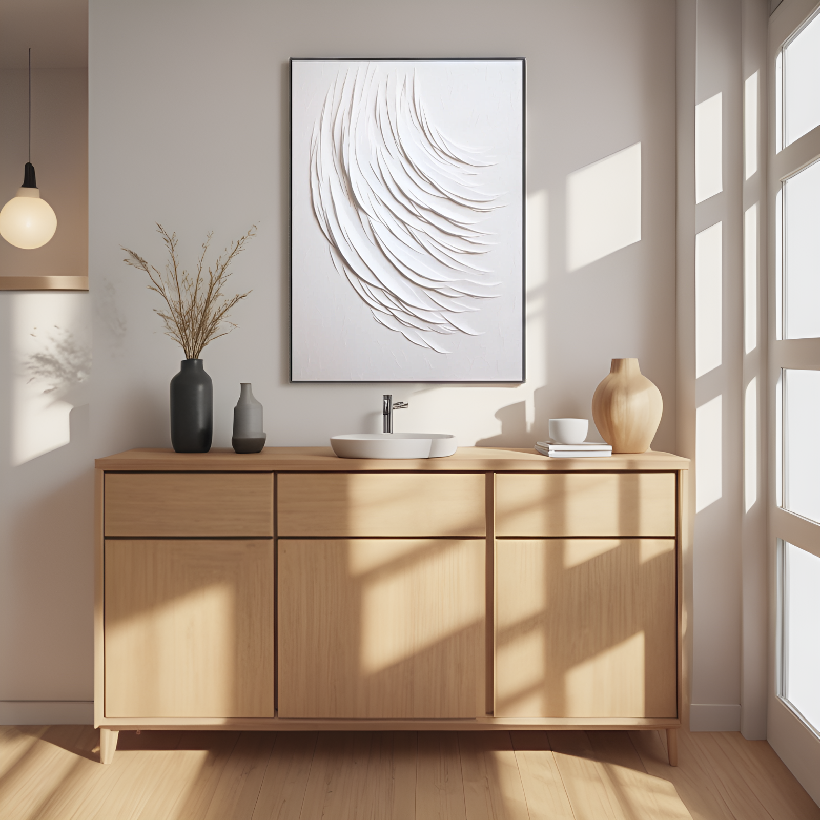 Flowing White: The Dance of Abstract Forms