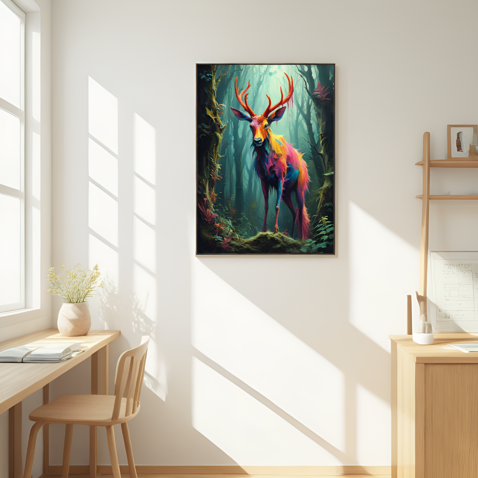 Enchanted Forest Spirit: The Rainbow - Hued Stag