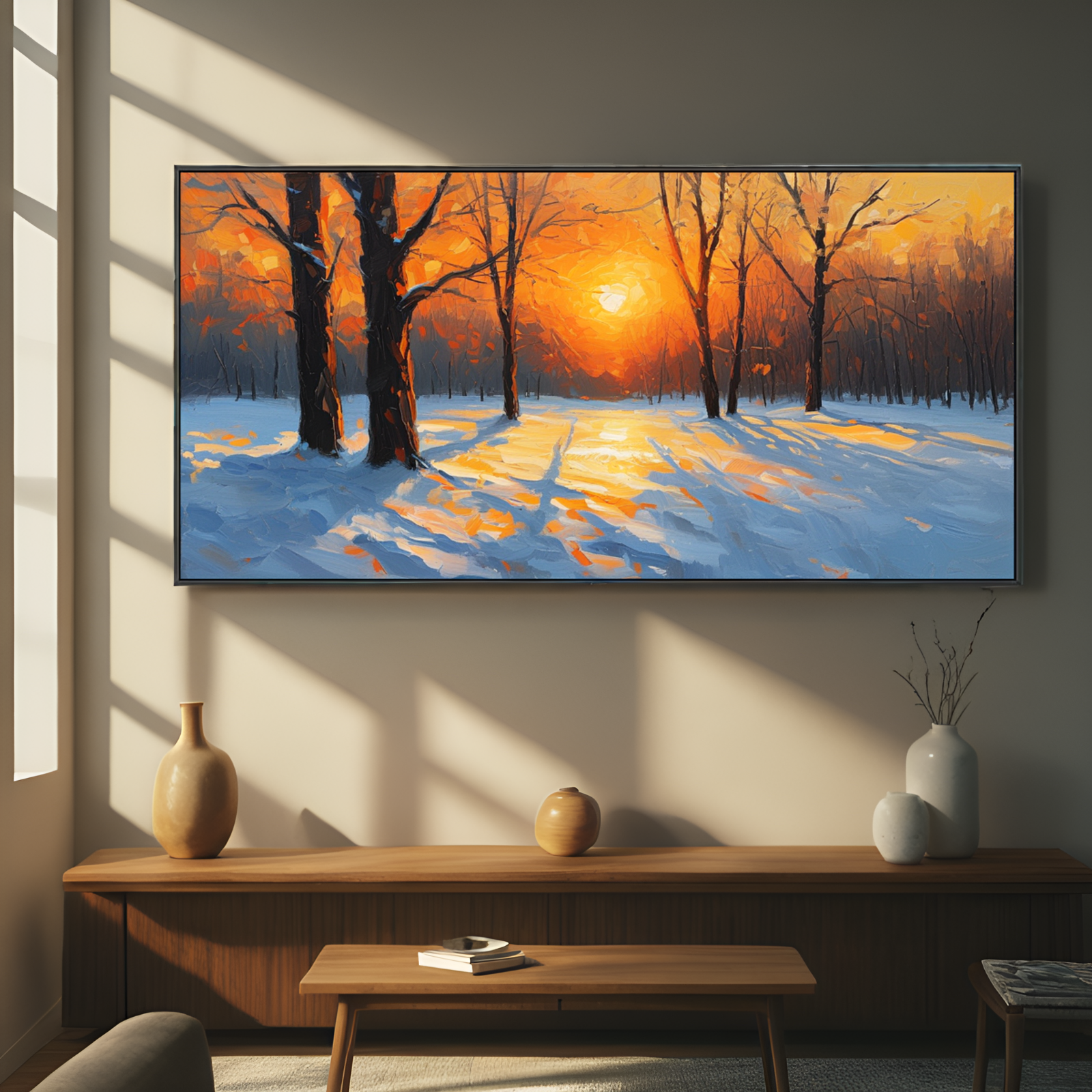 Winter Sunset in the Forest