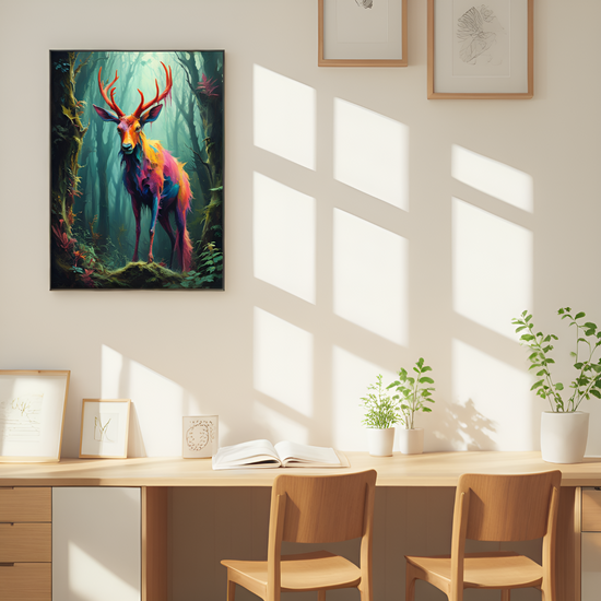 Enchanted Forest Spirit: The Rainbow - Hued Stag