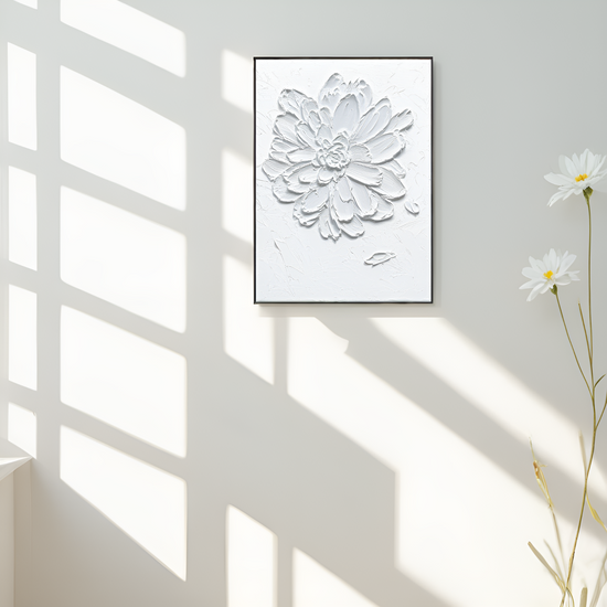 Blossom in Monochrome: The Textured White Flower