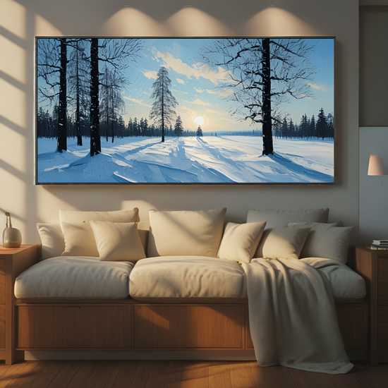 Sunlit Winter Forest Landscape