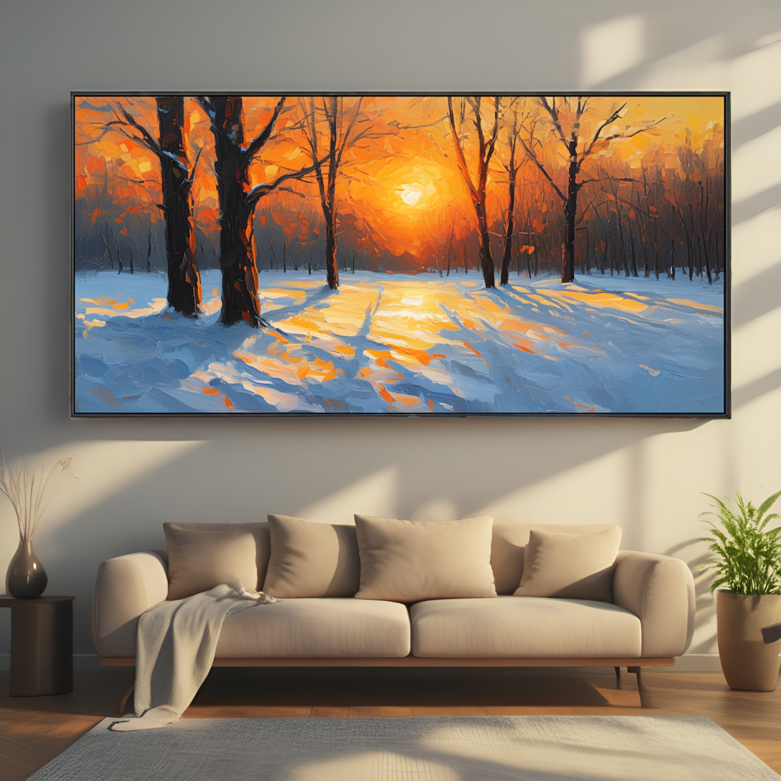 Winter Sunset in the Forest