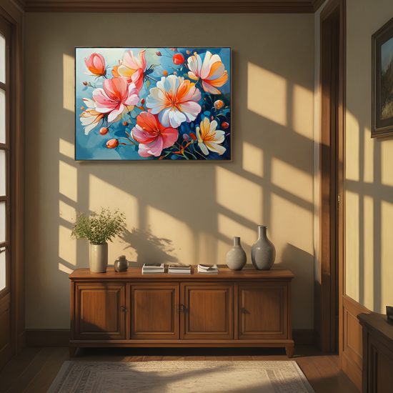 Délice fleuri aux teintes bleues 