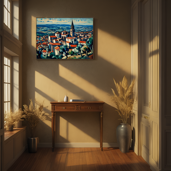 Scenic View of a Hilltop Village