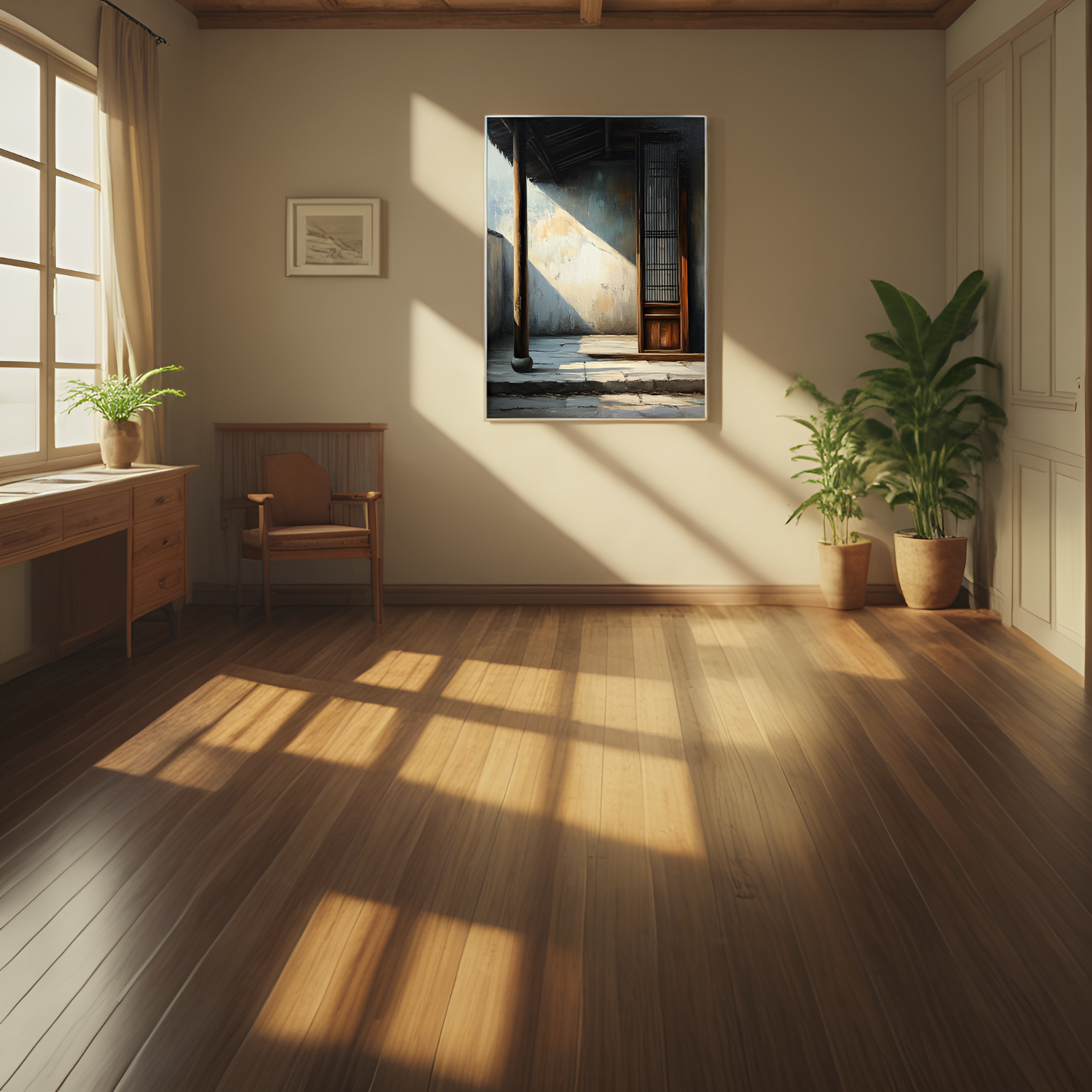 Echoes of Time in a Sun - Drenched Passageway