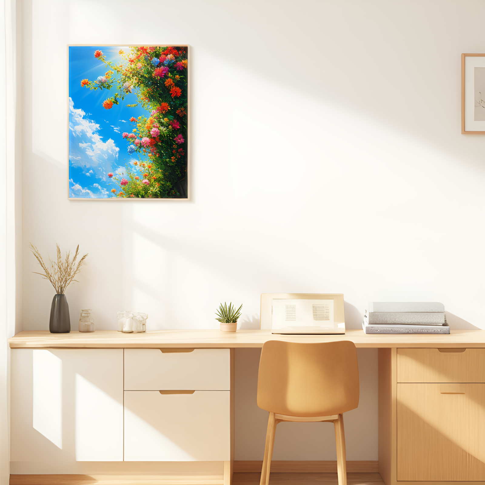 Sunlit Bounty of Blooms Against the Azure Sky