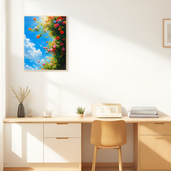 Sunlit Bounty of Blooms Against the Azure Sky