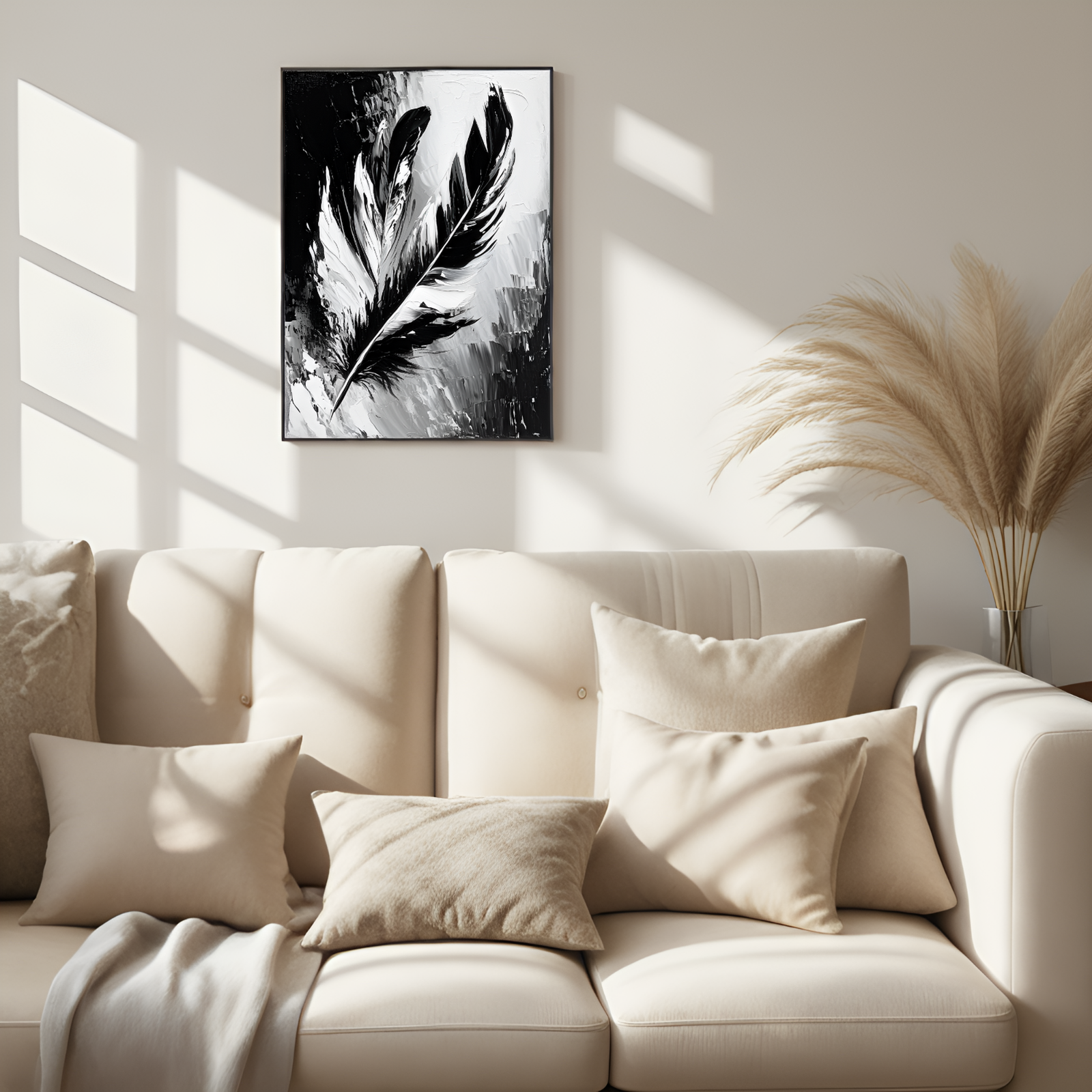 Ethereal Impressions: The Monochrome Feather