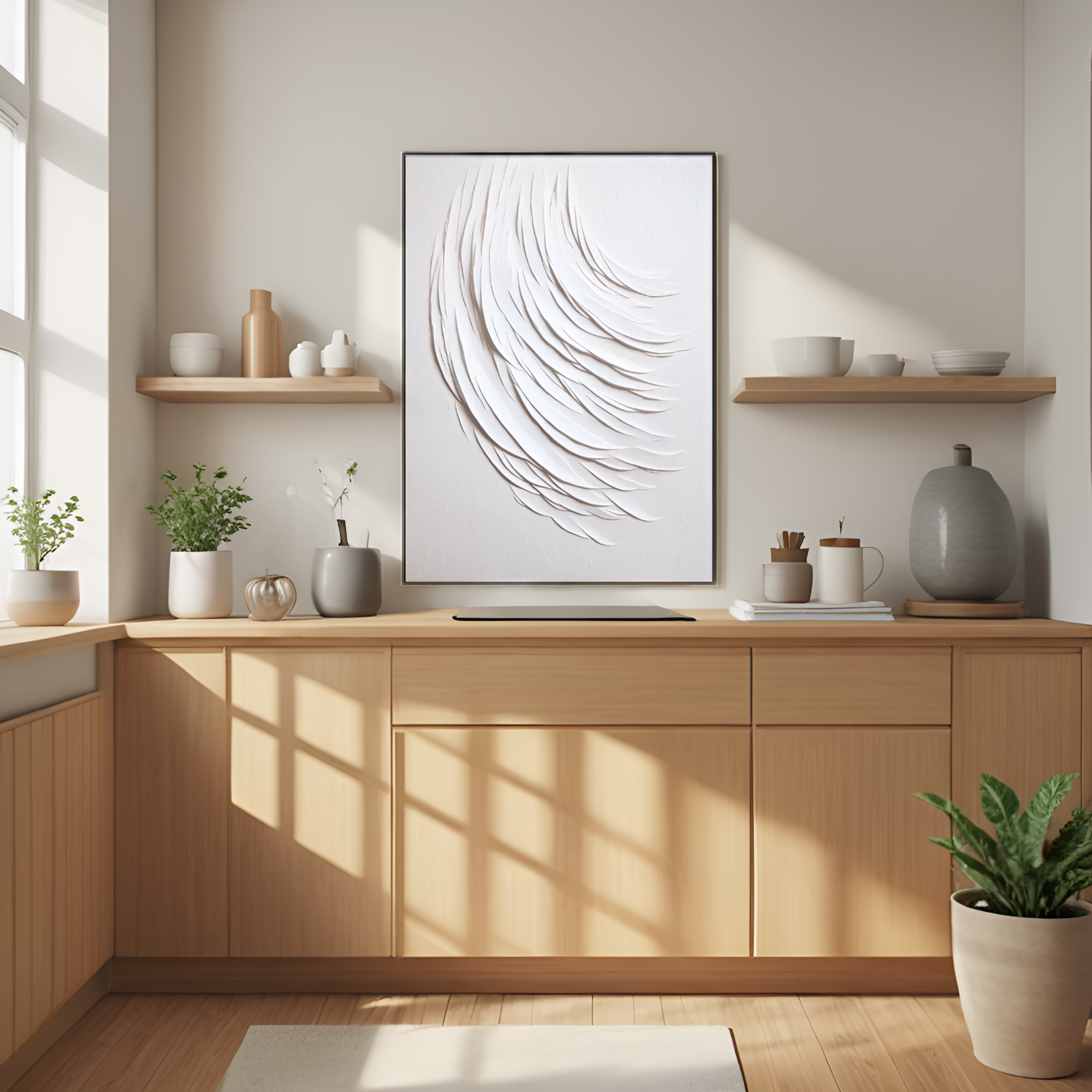 Flowing White: The Dance of Abstract Forms